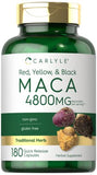 Carlyle Maca Root, 4800mg | Non-GMO, Gluten Free, 180 Capsules