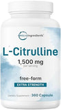 Micro Ingredients L-Citrulline Capsules - 1500mg Per Serving, 360 Count - Pure, High-Quality Supplement for Enhanced Blood Flow & Energy