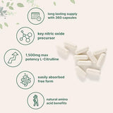 Micro Ingredients L-Citrulline Capsules - 1500mg Per Serving, 360 Count - Pure, High-Quality Supplement for Enhanced Blood Flow & Energy