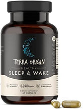 TERRA ORIGIN Sleep, GABA, Chamomile, Valerian, PassionFlower| Healthy Sleep & Wake. Restful Sleep and Awake Refreshed. Non-GMO, Vegan, Gluten Free | 5mg Melatonin, L-Tryptophan - 60 Capsules