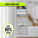 Vacuum Storage Bags with Travel Hand Pump - Space Saver Compression for Home & Travel (12-Pack)