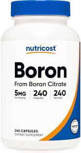 Nutricost Boron 5mg Capsules - 240 Vegetarian Capsules, Gluten-Free & Non-GMO