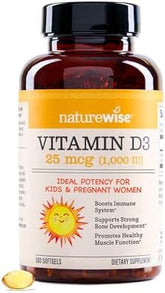 NatureWise, Vitamin D3, 25 mcg (1,000 IU), 360 Softgels