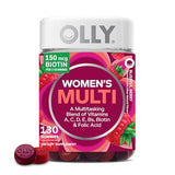 OLLY Women's Multivitamin Gummies - Immune & Overall Health Support with Vitamins A, D, C, E, Biotin & Folic Acid - Berry Flavor, 130 Count (65 Day Supply)