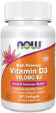 NOW Foods Supplements, Vitamin D-3 10,000 IU Softgels, Vitamin D, Joint Support, 240 Softgels
