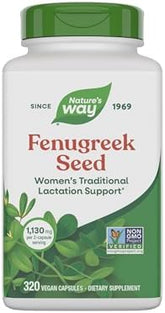 Nature's Way Fenugreek Seed - Traditional Lactation Support Supplement for Breastfeeding, 1130 mg, 320 Vegan Capsules