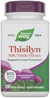 Nature's Way Thisilyn with Standardized Milk Thistle Extract, Supports Liver Function*, Silymarin, Vegan, 100 Capsules (Packaging May Vary)