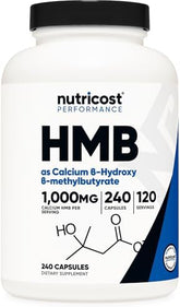 Nutricost HMB 1000mg (240 Capsules): Muscle Growth & Recovery Support