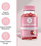 Flat Tummy Apple Cider Vinegar Gummies, 60 Count – ACV Gummies, Detox, Support Gut Health – Vegan-Friendly, Non-GMO - Beet and Pomegranate Superfood Powders, Vitamins B6, B9 & B12