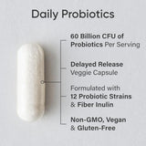 Sports Research Daily Probiotics with Prebiotics for Women & Men - 30 Veggie Caps