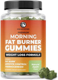 Morning Fat Burner Gummies | Weight Loss for Women & Men | Thermogenic Belly Fat Burner with Green Tea, Garcinia, Green Coffee Bean & More | Appetite Suppressant & Metabolism Booster | 60 Gummies