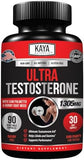 Kaya Naturals Ultra Testosterone - Men's Testosterone Booster with Tongkat Ali, Horny Goat Weed, Tribulus - Natural Workout Supplement for Energy, Stamina, and Strength Booster - 90 Count