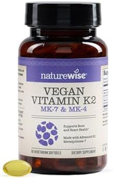 NatureWise, Vegan Vitamin K2, MK-7 & MK-4, 90 Vegetarian Softgels