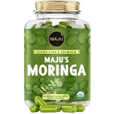 Maju Superfoods Organic Moringa Capsules, Oleifera Leaf Extract, Dried Drumstick Tree Leaves, Premium Plant-Based Supplement (90 ct)