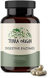 TERRA ORIGIN - Digestive Enzymes with Probiotics | Supports Healthy Digestion | Bromelain, Lactase, Amylase, Lipase | Made in The USA, Gluten-Free | 60 Servings