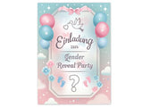 15 Pack Gender Reveal Party Invitations & Envelopes (Blue & Pink Stork)