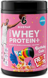 Six Star Whey Protein Powder Plus | Muscle Building & Recovery Plus Immune Support | Muscle Builder for Men & Women | Kellogg’s Froot Loops Birthday Cake Flavor | 1.5lb