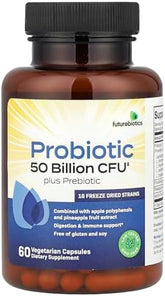Futurebiotics, Probiotic Plus Prebiotic, 50 Billion CFU, 60 Vegetarian Capsules (25 Billion CFU per Capsule)