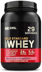 Optimum Nutrition, Gold Standard® 100% Whey, Delicious Strawberry, 2 lb (907 g)