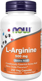 NOW Foods Supplements, L-Arginine 500 mg, Nitric Oxide Precursor*, Amino Acid, 250 Veg Capsule