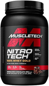 Muscletech Nitro Tech 100 Whey Gold Protein Powder Double Rich Chocolate 910g