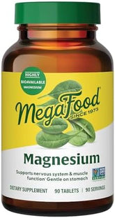 MegaFood Magnesium - 90 Tablets - Support Muscle Function & Relaxation