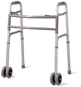 Dorra JL9637L Foldable Aluminum Walking Aid for Seniors with 5-Inch Double Wheels