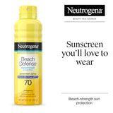 Neutrogena Beach Defense Spray Sunscreen SPF 70 – Fast Absorbing, Water-Resistant, Oil-Free Sun Protection (6.5 oz)