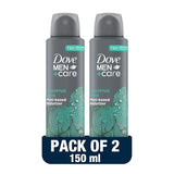 Dove Men+ Care Antiperspirant Deodorant Spray - Eucalyptus & Birch - 72H Protection - Plant-Based Moisturizer - 150ml x 2
