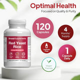 Red Yeast Rice 120 Capsules | Fermented Extract for Natural Cholesterol Support