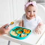 Anti-Spill Silicone Plate & Spoon Set by bblüv Yumi - Leak-Proof Baby Feeding Utensils