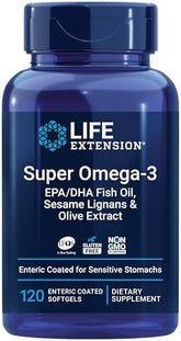 Life Extension, Super Omega-3, EPA/DHA Fish Oil, Sesame Lignans & Olive Extract, 120 Softgels