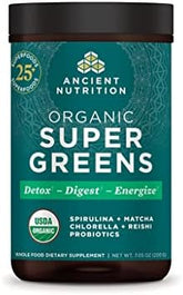Ancient Nutrition Super Greens Powder - Organic Superfood Blend with Probiotics
