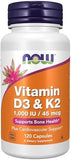 NOW Foods, Vitamin D-3 & K-2, 120 Capsules