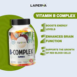 Laperva Vitamin B Complex Gummies - Energy & Brain Support, Strawberry, 60 Count