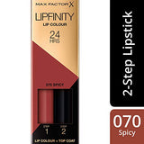 Max Factor Lipfinity Lip Colour - Spicy (070), Long-Lasting 2-Step Lipstick