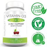 Premium Chewable D3 K2 Vitamin - Delicious & Easy to Take - Supports Bone & Immune Health