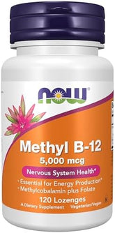 Now Foods Supplements Methyl B 12 Methylcobalamin 5 000 Mcg Nervous System Health 120 Lozenges