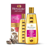Herbsindia Castor & 7 Herbal Seeds Hair Oil - 280ml | Silicone & Paraben Free for Thicker Hair