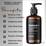 Retinol + Niacinamide B3, Vitamin C, Hyaluronic Acid Serum - Anti-Aging & Brightening Face Serum (8oz)