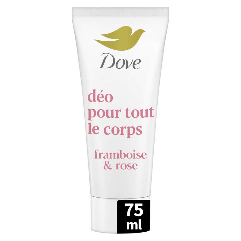 Dove Deodorant Cream - Raspberry & Roses - Anti Odors & White Traces - 72H Protection - For Sensitive Skin - 75 ml