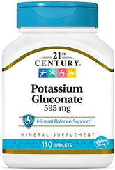 21st Century Potassium Gluconate - 110 Tablets (595mg)