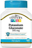 21st Century Potassium Gluconate - 110 Tablets (595mg)