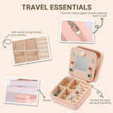 LIWEGHT Initial Travel Jewelry Box - Small Case with Mirror for Rings, Necklaces & Earrings
