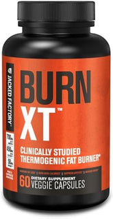 Jacked Factory Burn-XT Clinically Studied Fat Burner & Weight Loss Supplement - Appetite Suppressant & Energy Booster - with Acetyl L-Carnitine, Green Tea Extract and More - 60 Natural Diet Pills