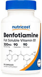 Nutricost Benfotiamine 300mg - 90 Capsules | Gluten-Free, Non-GMO, Vegetarian