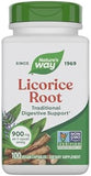 Nature's Way Licorice Root, Traditional Digestive Support Supplement*, 900 mg per 2-Capsule Serving, Non-GMO Project Verified, 100 Vegan Capsules (Packaging May Vary)