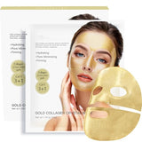 LBOYLlove 4pcs 24K Gold Collagen Overnight Face Masks - Hydrating Bio-Collagen for Anti-Wrinkle Lift