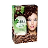 Vatika Naturals Henna Hair Colour Dark Brown (6 x 10g) - 100% Grey Coverage for Women