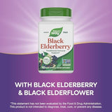 Nature's Way Black Elderberry Supplement, Traditional Immune Support*, With Elderberry and Elderflower, Plant Powered, 100 Capsules (Packaging May Vary)